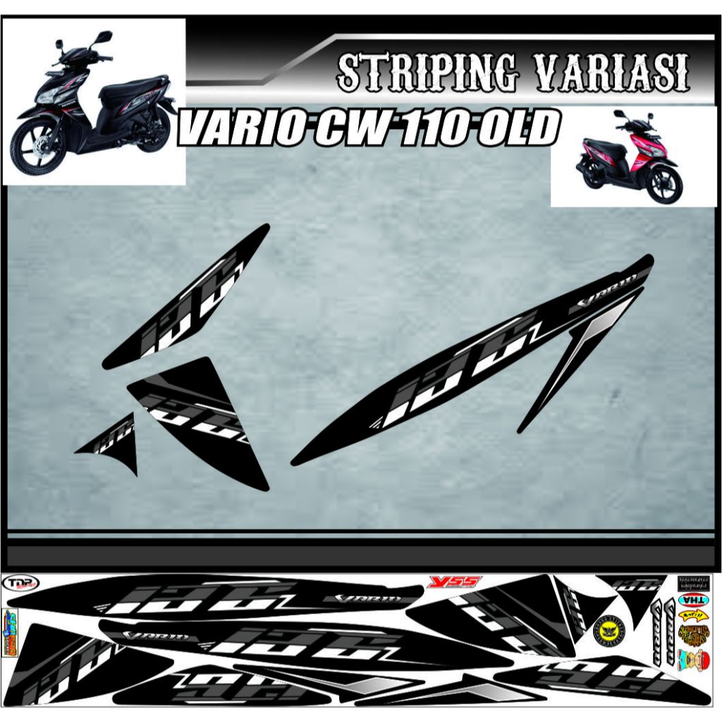 STRIPING MOTOR HONDA VARIO DECAL CUSTOM 110 CC OLD KARBU VARIASI STICKER VARIASI TERBARU