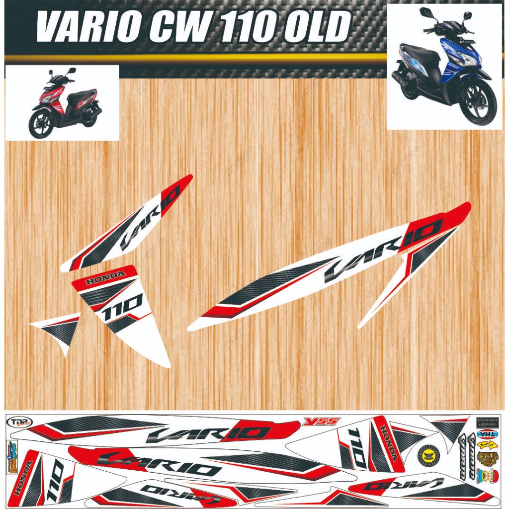 STICKER STRIPING MOTOR HONDA VARIO 110 KARBU OLD STICKER VARIASI SEMUA VARIAN DECAL CUSTOM NEW