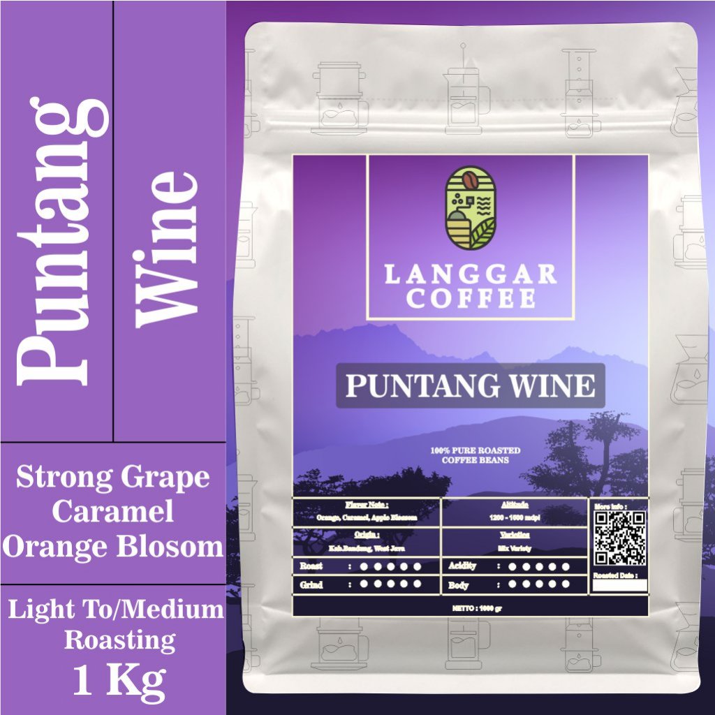 

Biji Kopi Puntang Arabika Wine 1 kg Proses Wine Roasting Biji Kopi 1Kg