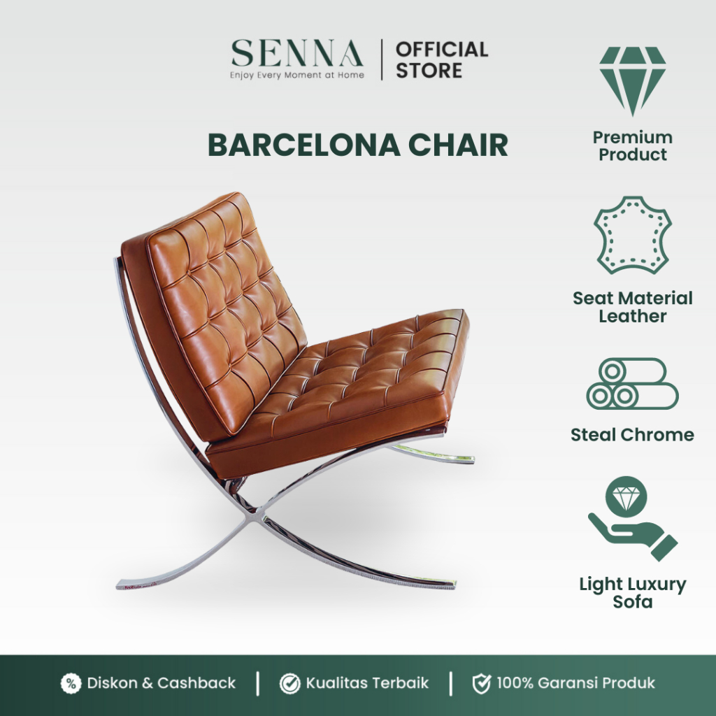 BARCELONA Kursi Sofa Desain Italia Tunggal Kursi Santai Import