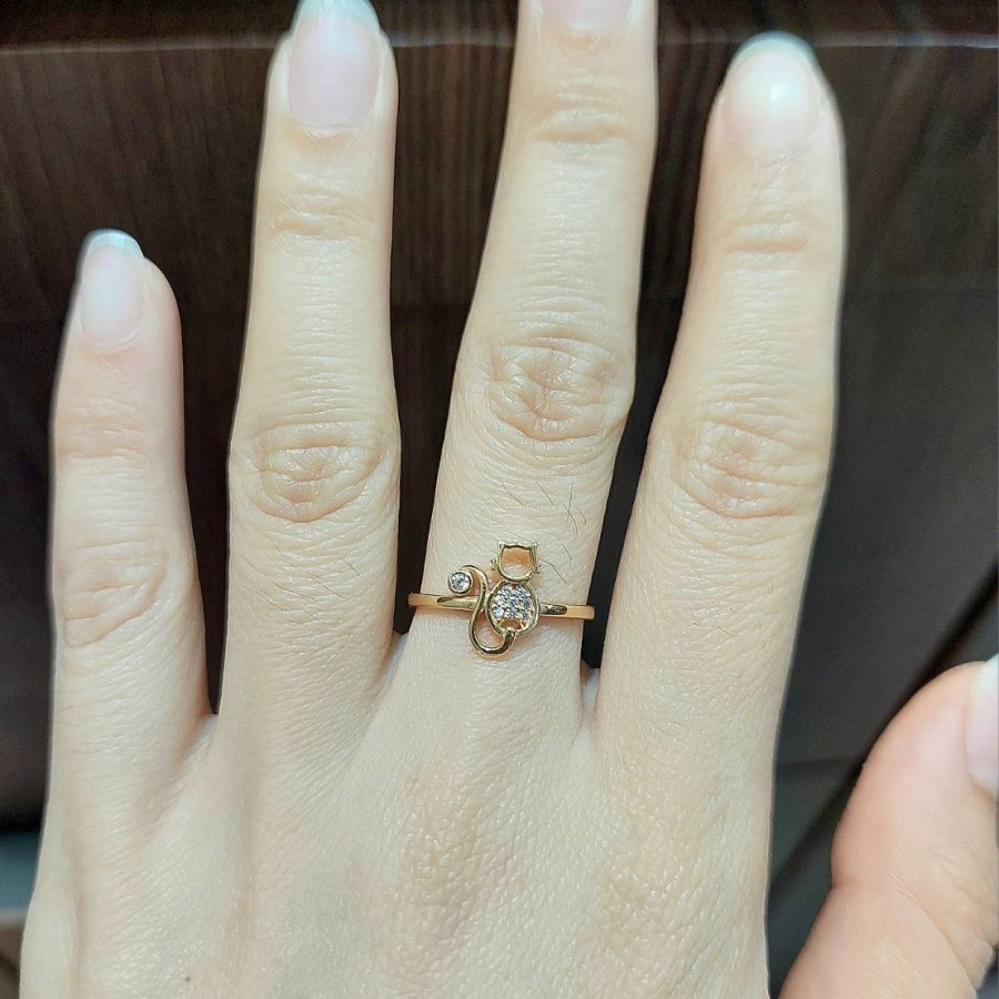 Perhiasan Emas Cincin Emas Wanita Fashion Cat Kadar 700 16k 1.54 Gram Size 14 (CH150)