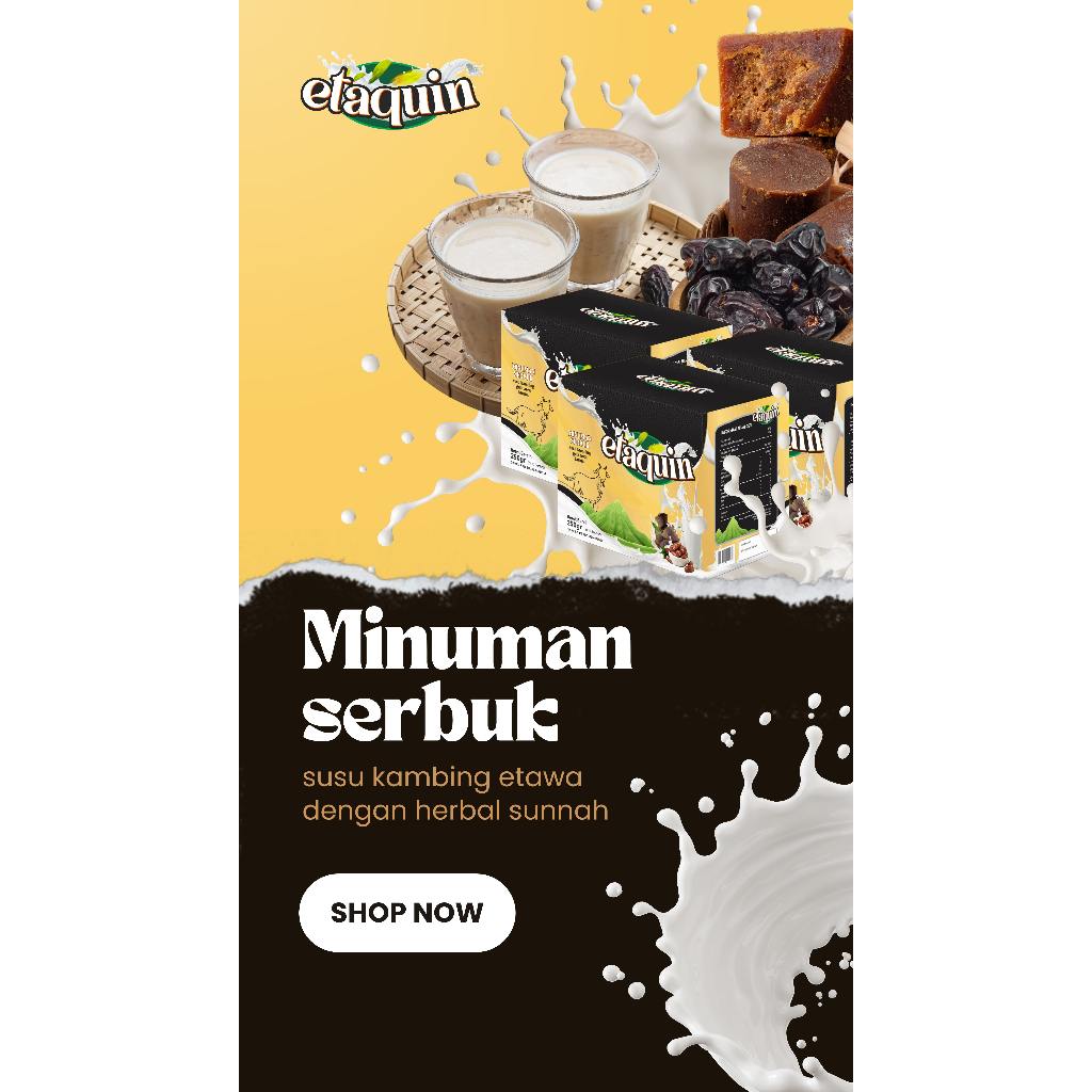 

ETAQUIN Susu Kambing Etawa Bubuk Gula Alami, Gula Aren, TANPA Bau Prengus