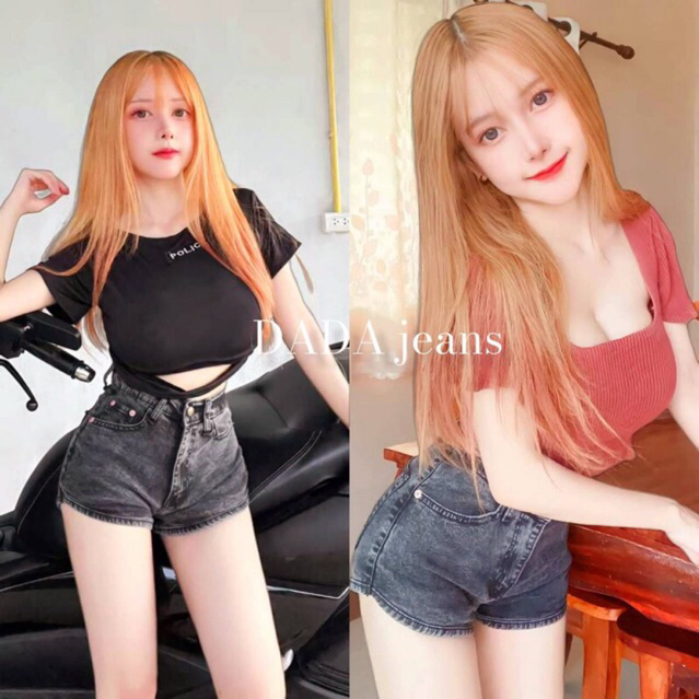 Hotpants Import Bangkok Original /  Celana Pendek Wanita Highwaist Jeans Sexy Model Kancing Satu GBJ