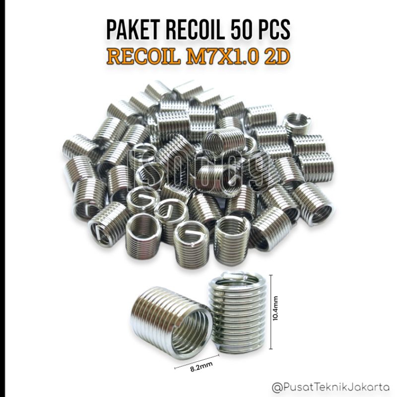 paket 50pcs recoil m7x1.0 2D helicoil recoil baut 11