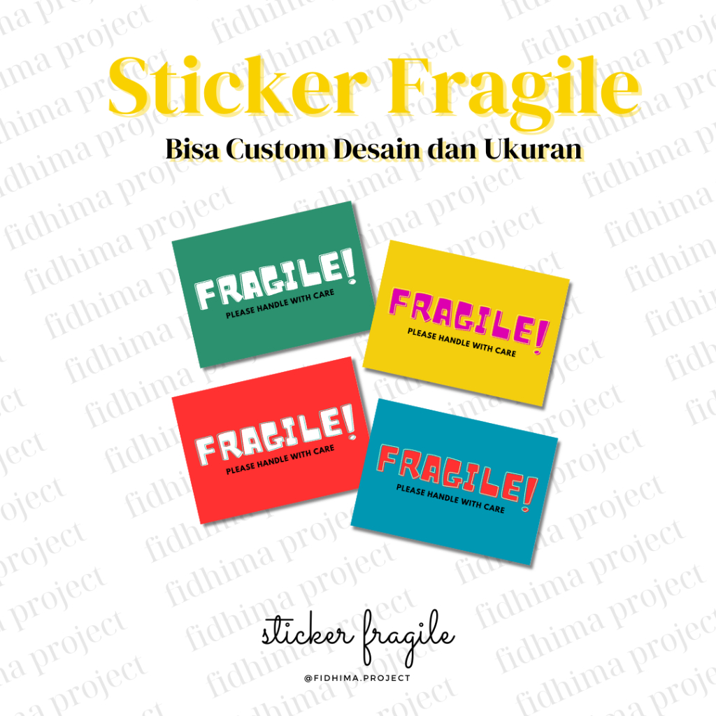 

SU003 / Sticker Usaha Sticker Fragile Custom Sticker Sticker Jualan Desain Sendiri / Sticker Fragile - Simple Text Fragile