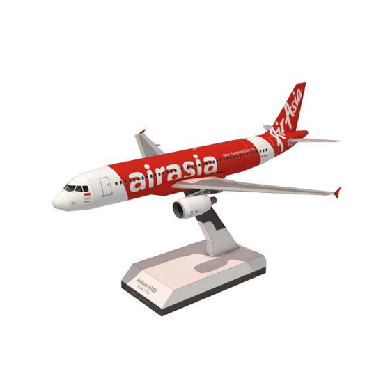 DIY Pola Papercraft Pesawat Air Asia