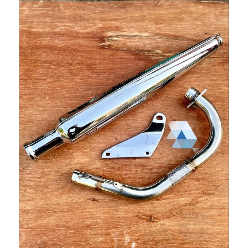 Knalpot cb cobi corbi kang pri cb gl mp / knalpot corbi plor kang pri madiun set leher stenlis pnp c