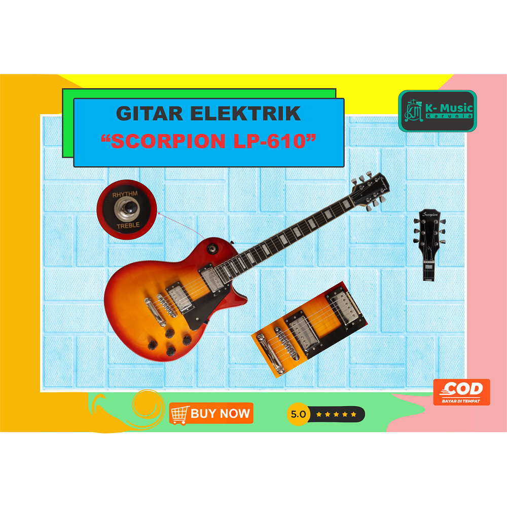 Gitar Elektrik Scorpion LP 610 model Les Paul original pabrikan LP610 LP-610 [datang *ketoko* diskon
