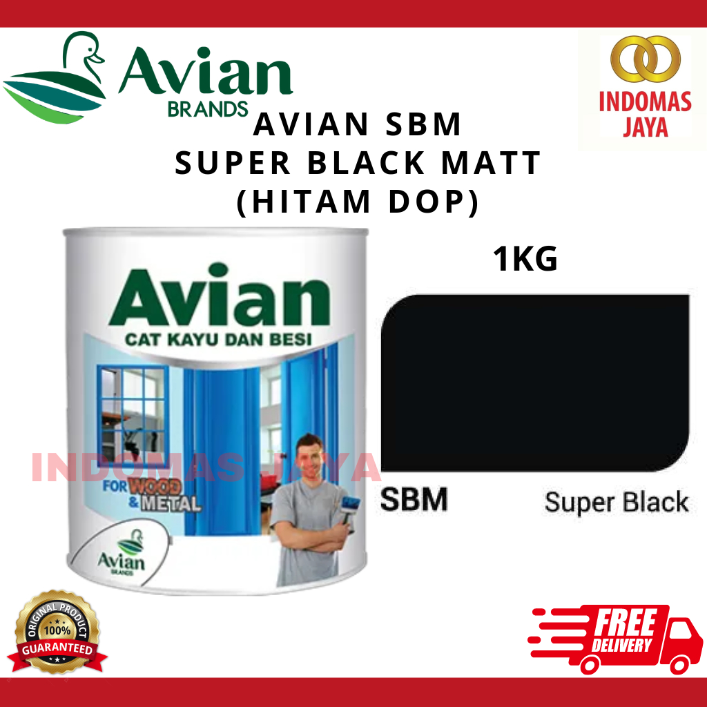 CAT BESI AVIAN SBM 1KG - CAT MINYAK AVIAN SBM (HITAM DOP)