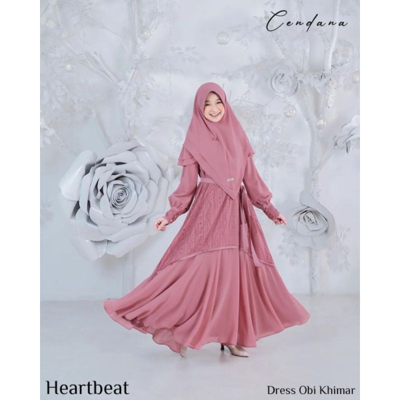 CENDANA GAMIS SYARI PLUS HIJAB ANAK PEREMPUAN MUSLIM BAHAN CRINKLE AIRFLOW MIX BRUKAT GAMIS HIJAB AN