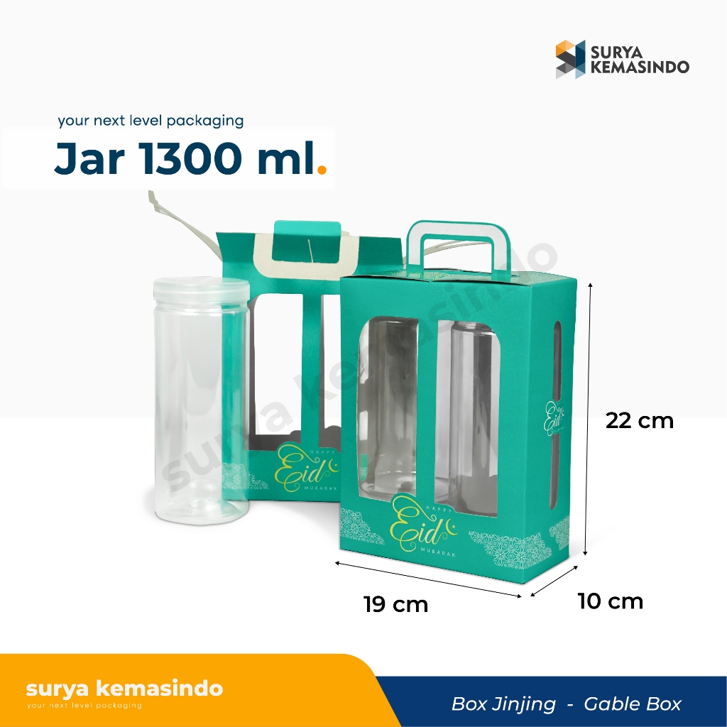 

Box Jar Premium 1300 ml Isi 2 Toples Bulat (19x10x22)