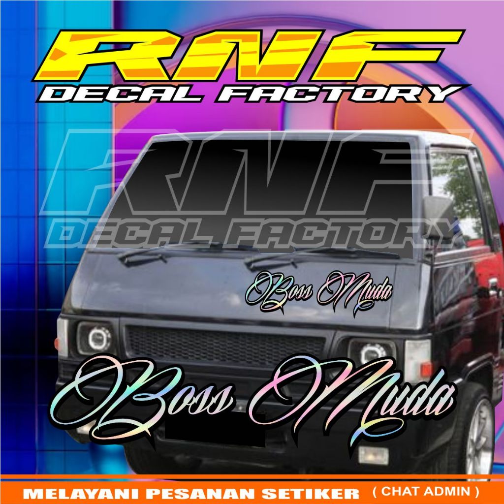 STIKER CUTTING L300 BAGIAN DEPAN,STIKER L300 CUSTOM HOLOGRAM,STIKER HOLOGRAM MURAH,STIKER BOSS MUDA