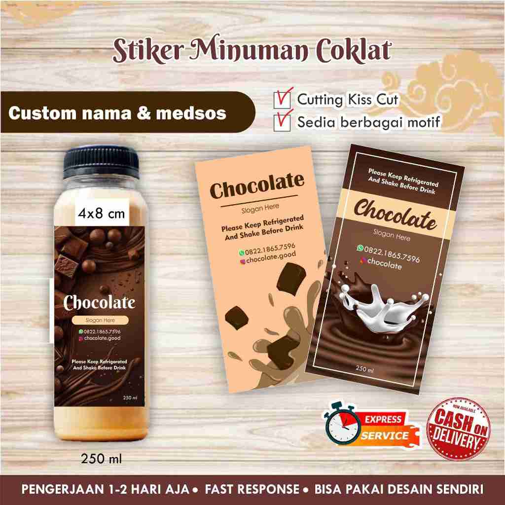 

Stiker minuman Chocolate cromo / coklat / kemasan minuman / kemasan botol