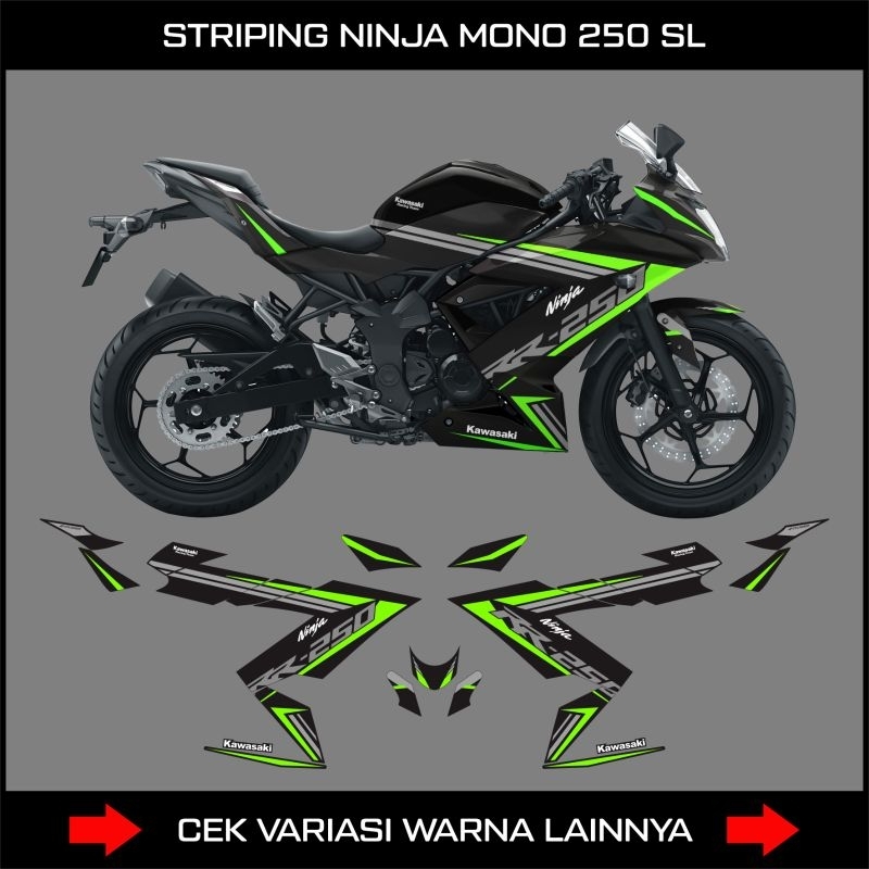 Striping Ninja Mono 250 SL Custom Rr 250 / Stiker Motor Kawasaki Ninja Mono 250SL