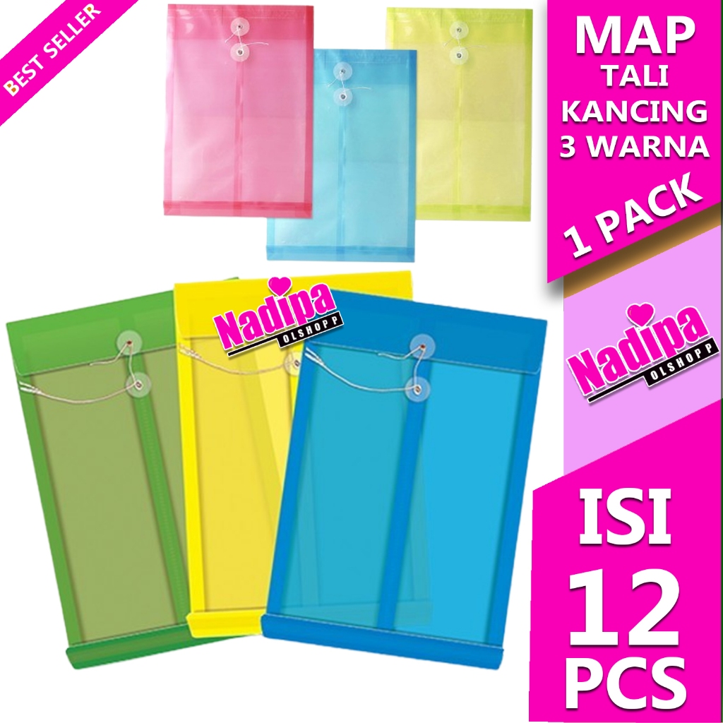 

MAP TALI KANCING WARNA TRANSPARAN F4 1 PAK 12 ISI PCS nadipa olshopp