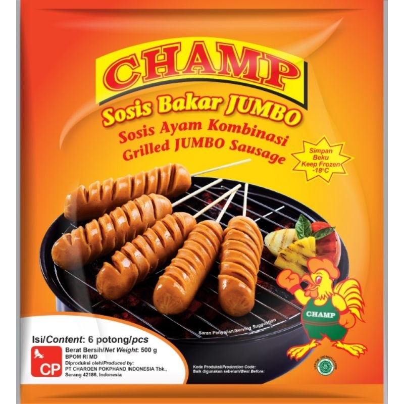 

Sosis Bakar Jumbo Champ 500g isi 6pcs