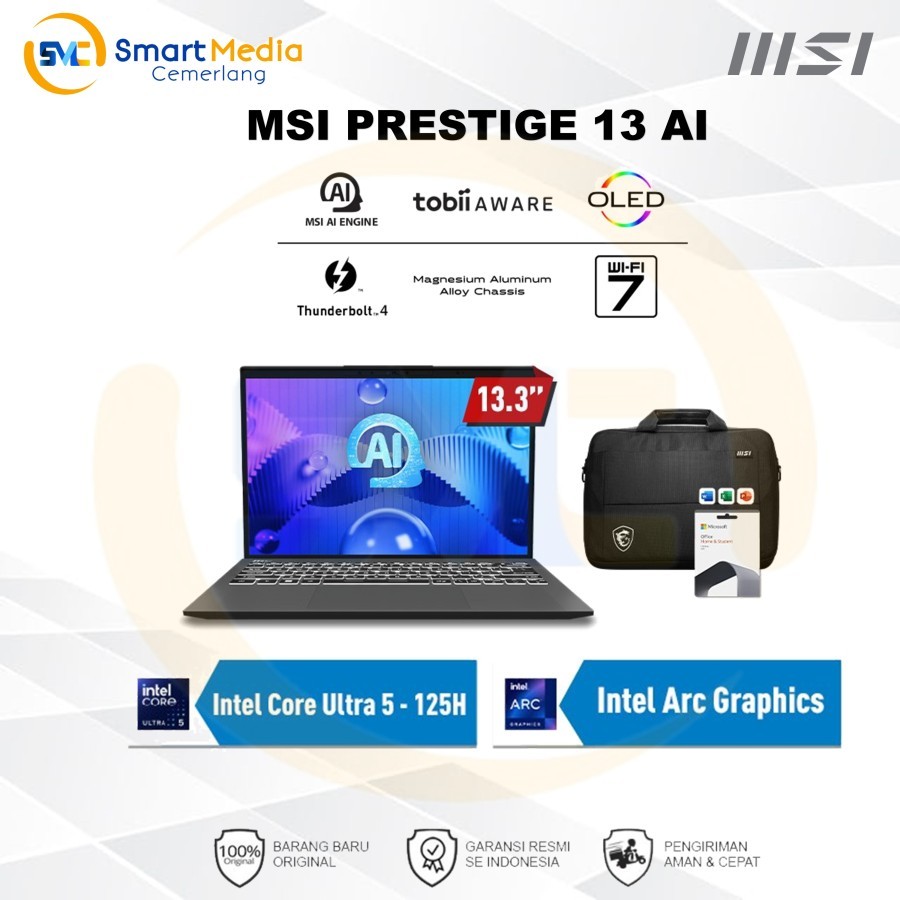 MSI PRESTIGE 13-A1MG - INTEL ULTRA 5-125H - 16GB - 1TB - 13" OLED - W11 - OFFICE