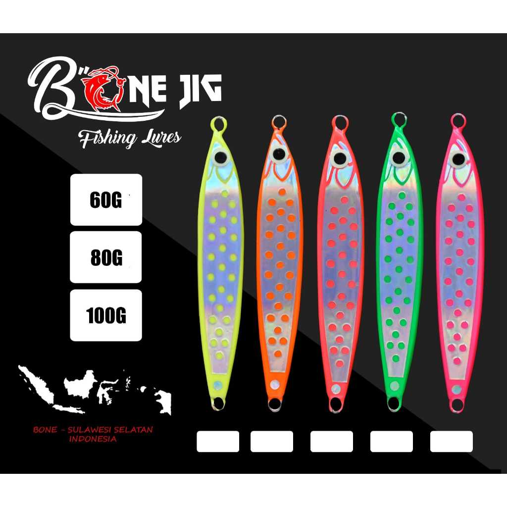 BONE JIG BJ-019 40 gram, 60 gram, 80 gram, 100 gram Polkadot Full GID