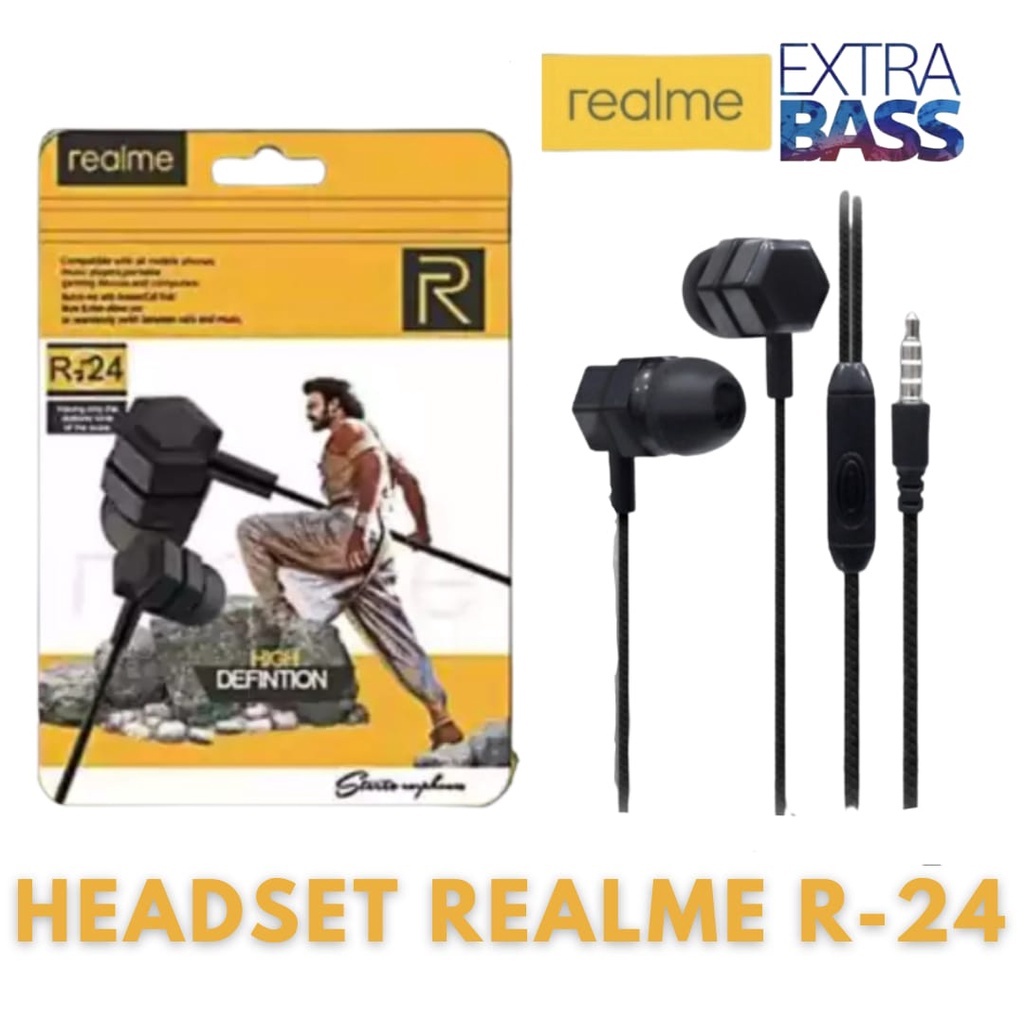 HF HEADSET EARPHONE REALME R-24 + MIC SUPER BASS