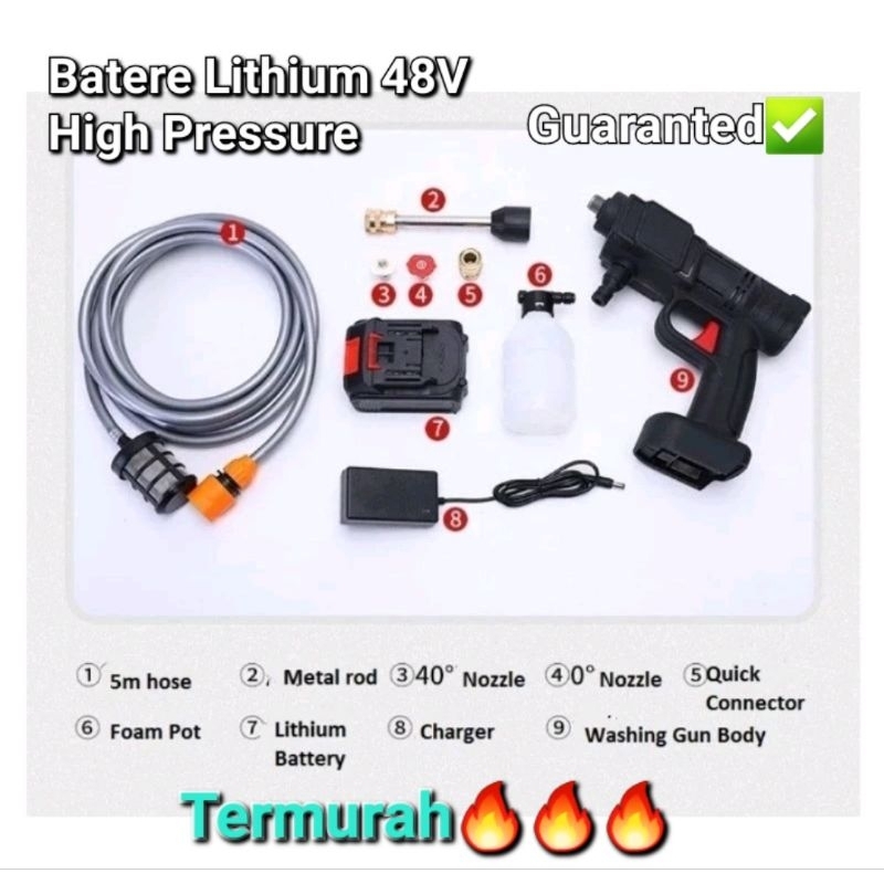 Jet washer cordless portable 48V high pressure ready stocks