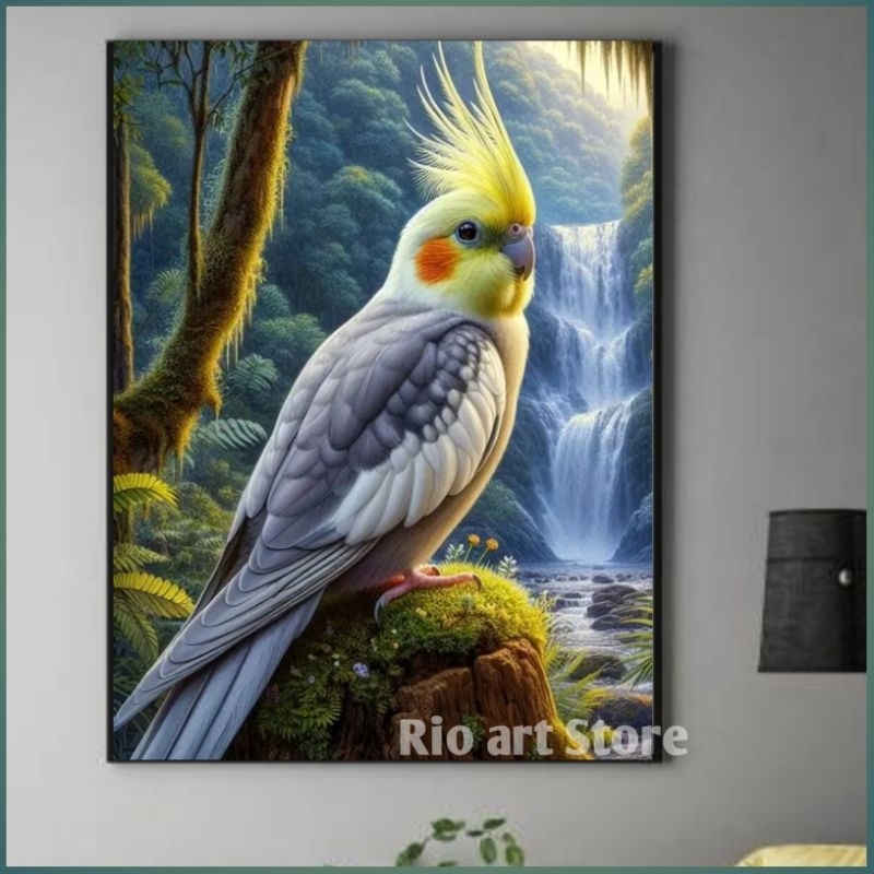 Hiasan dinding poster lukisan ai burung falk untuk walldekor atau dekorasi dinding