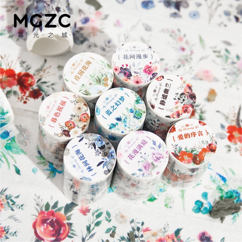 

05 WASHI Tape Twilight Flower Quotations Series Tape Sticker Roll DIY Flower Masking Tape Handbook Decoration Material Cycle StickerDIY Deco Sticker Stiker Bujo / scrapbook / journal junk / Jurnal / Buku Diary / sticker Retro