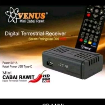 VENUS SET TOP BOX MINI CABE RAWIT HITAM+ADAPTOR.