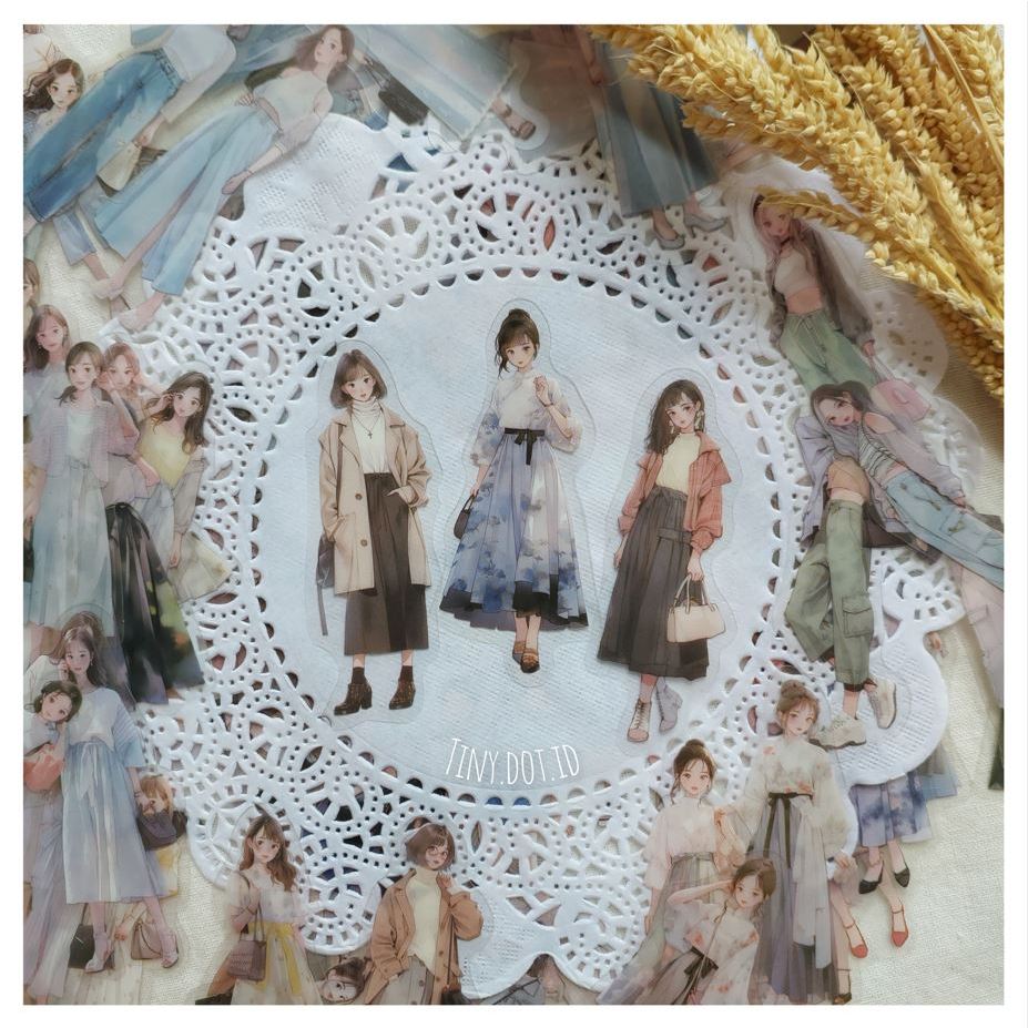 

Deco Sticker - Aesthetic Girl's OOTD PET Sticker (10 pcs)