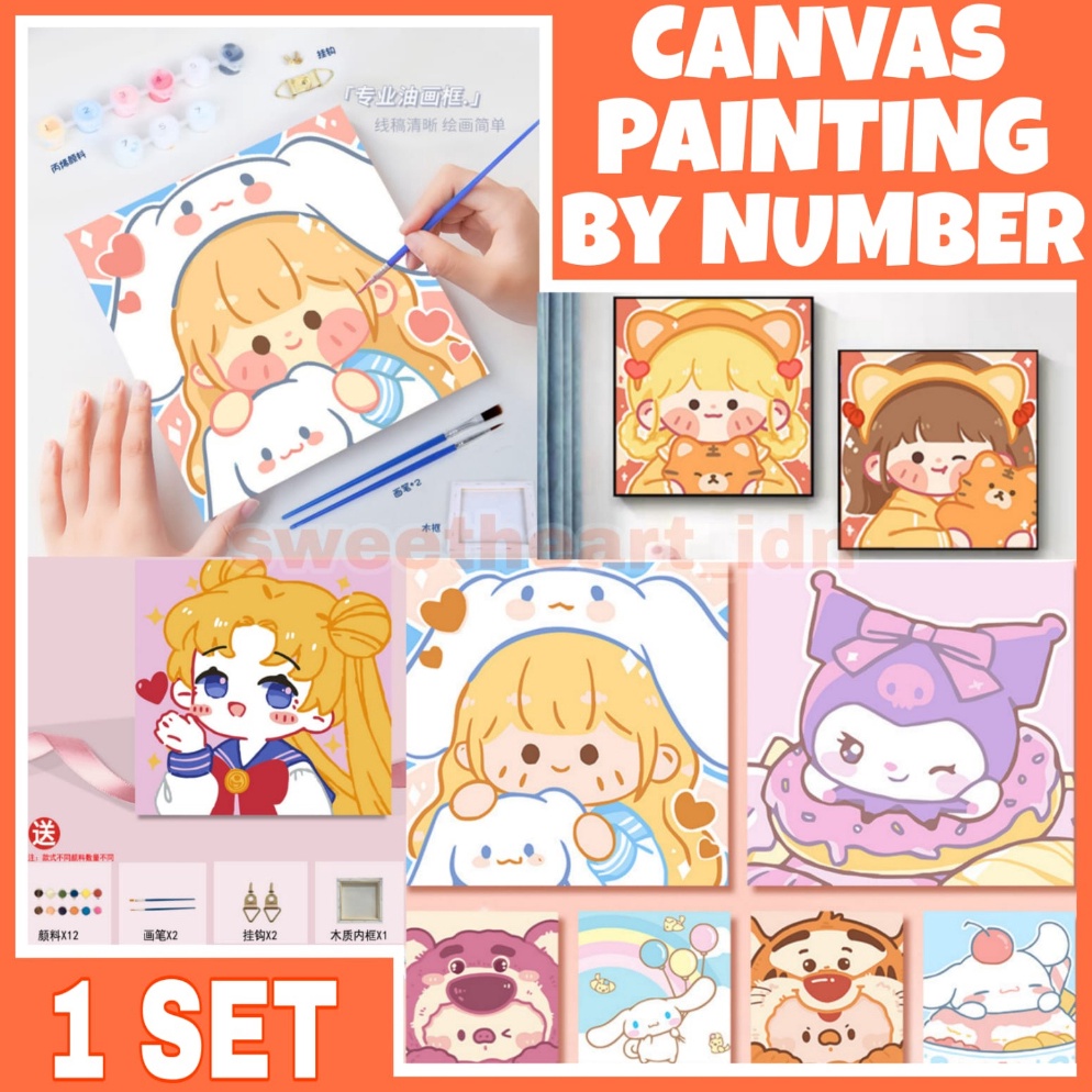 

Big Sale anvas Painting By Number Melukis Mewarnai Kanvas Nrakarya Anak YY