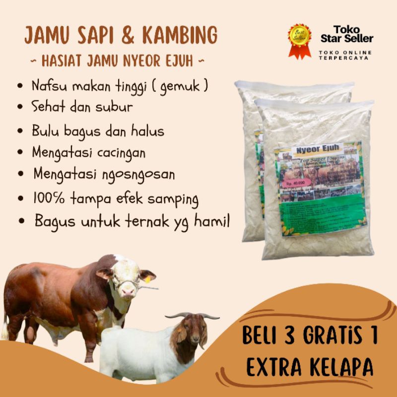 Vitamin Sapi Agar Cepat Gemuk Jamu Nyeor Ejuh Untuk Nafsu Makan Tinggi Jamu Sapi Lahap Makan & Minum