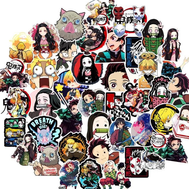 

el terbaru Stiker anime Kimetsu N Yaiba perpaket vinylrm 91