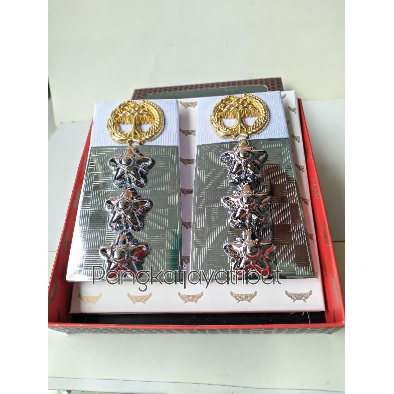 PANGKAT PDH CAMAT PLAT KUNINGAN DASAR KAIN PUTIH