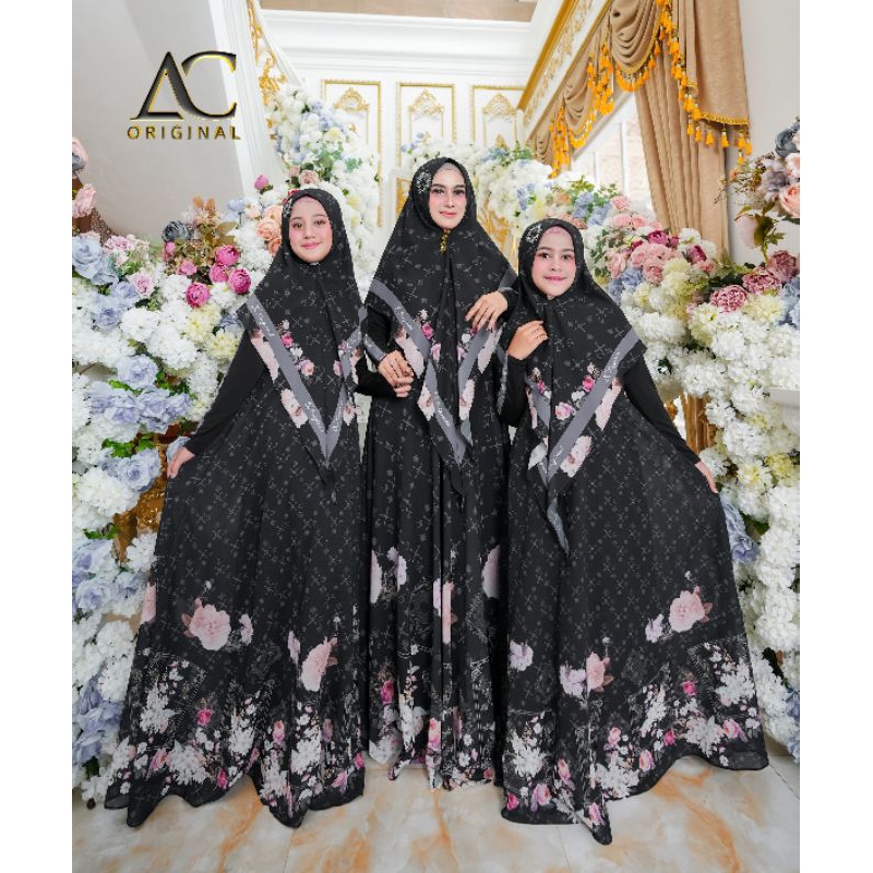 Syari Yasmin Couple AC Original | Gamis Ibu dan Anak Perempuan | Gamis Syari Premium