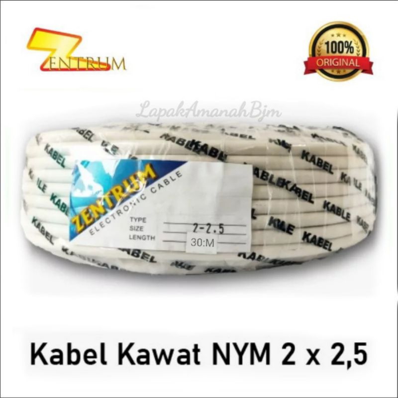 KABEL LISTRIK KAWAT ZENTRUM NYM 2 X 2.5 (30 YARD)
