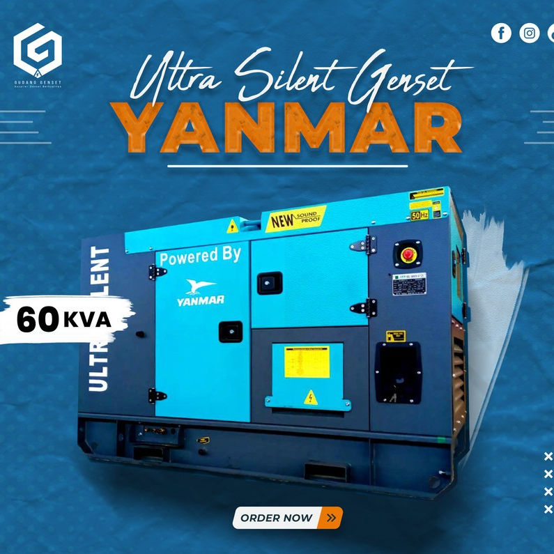 Genset Silent | 60 KVA | Genset Diesel Yanmar Ultra Silent