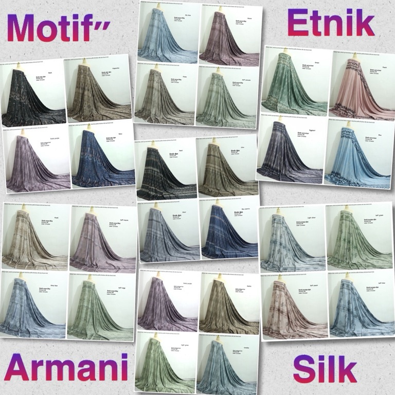 Recomended kain armani motif silk brown terbaru  kain armani mengkilat  kain silk motif cantik  kain