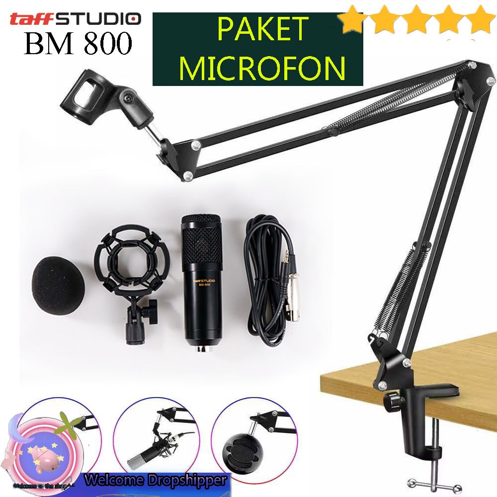 Taffstudio Paket Mikrofon BM 800 smule mic condenser BM800 Full Set