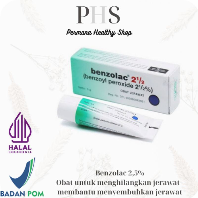 Benzolac 2,5% / Benzolac 2.5% gel 5gr / Benzolac gel untuk jerawat