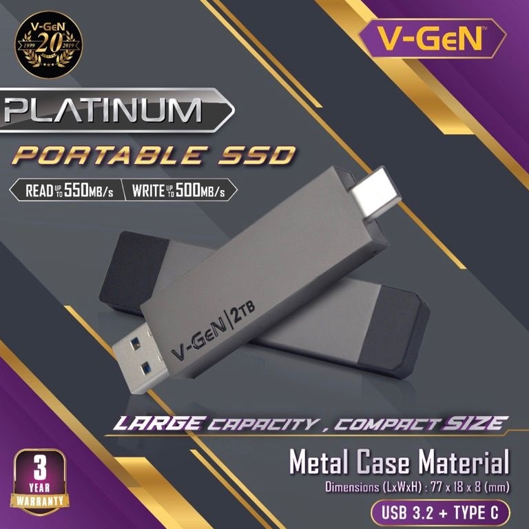 SALEE Portable SSD VGen Platinum USB 32 TYPE C 128GB 256GB 512GB 1TB Original Vgen External SSD