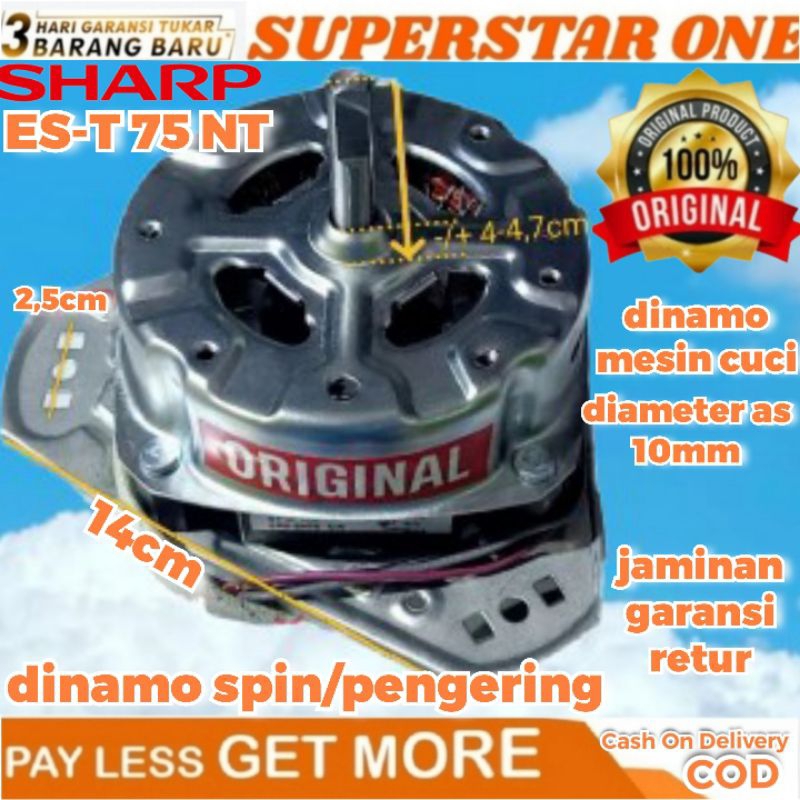Dinamo spin/pengering ES-T 75NT/ES-T75NT/ES-T 75 NT/EST 75 MW sharp mesin cuci