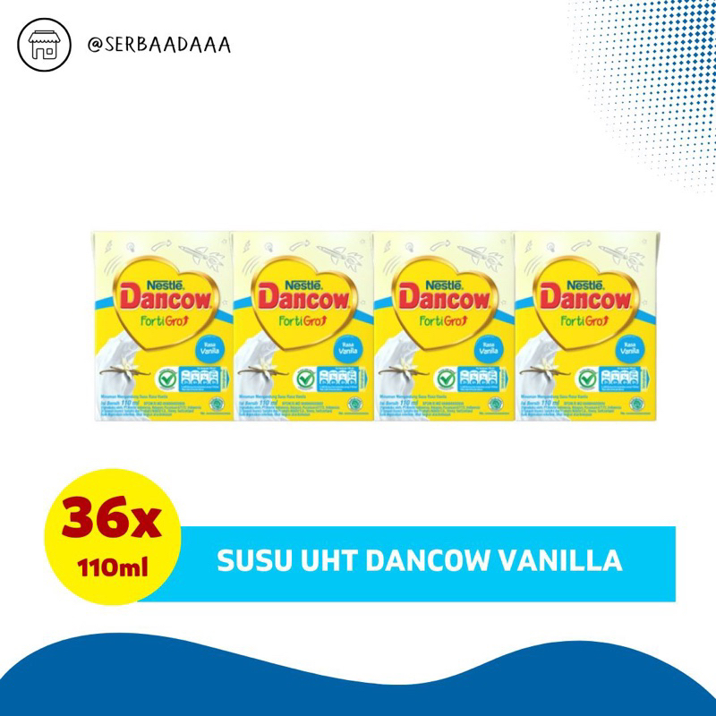 

RB Dancow Fortigro Uht 110 ml Rasa Cokelat Vanilla Strawberry BISA MIX 1 Dus Isi 36pcs Dancow UHT