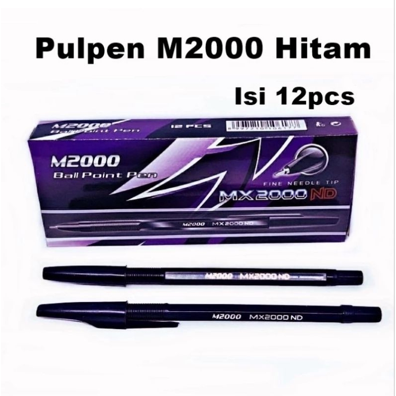 

1 lusin ( 12 pcs ) ballpoint pulpen M2000 hitam MX2000 tinta hitam