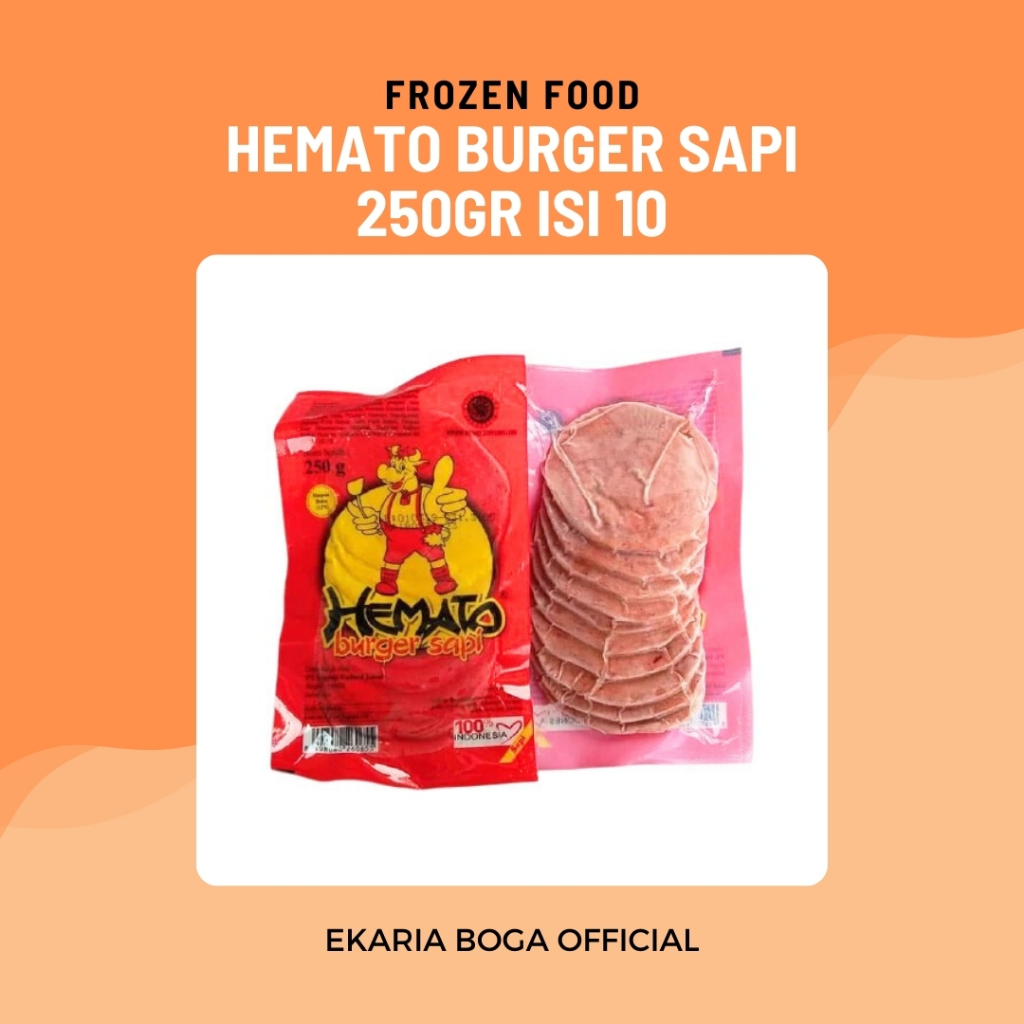 

FROZEN FOOD | ISIAN ROTI BURGER | HEMATO BURGER SAPI 250GR ISI 10