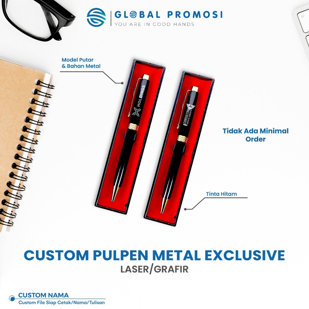 

Pulpen custom Ballpoint Pulpen Metal Exclusive Pen Besi Motif Gold