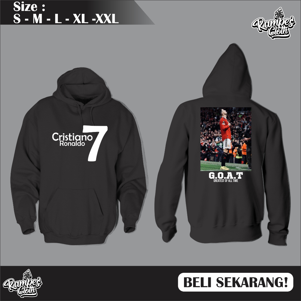 Jaket Hoodie CRISTIANO RONALDO MU/HOODIE CR7/SWEATER RONALDO Cotton Premium S4