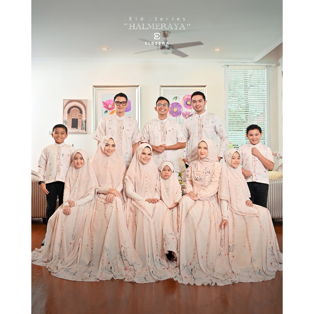 READY SARIMBIT Keluarga HALMERAYA by Eldeena Syari - HELMARAYA Gamis Syari Couple ibu dan anak - Leb