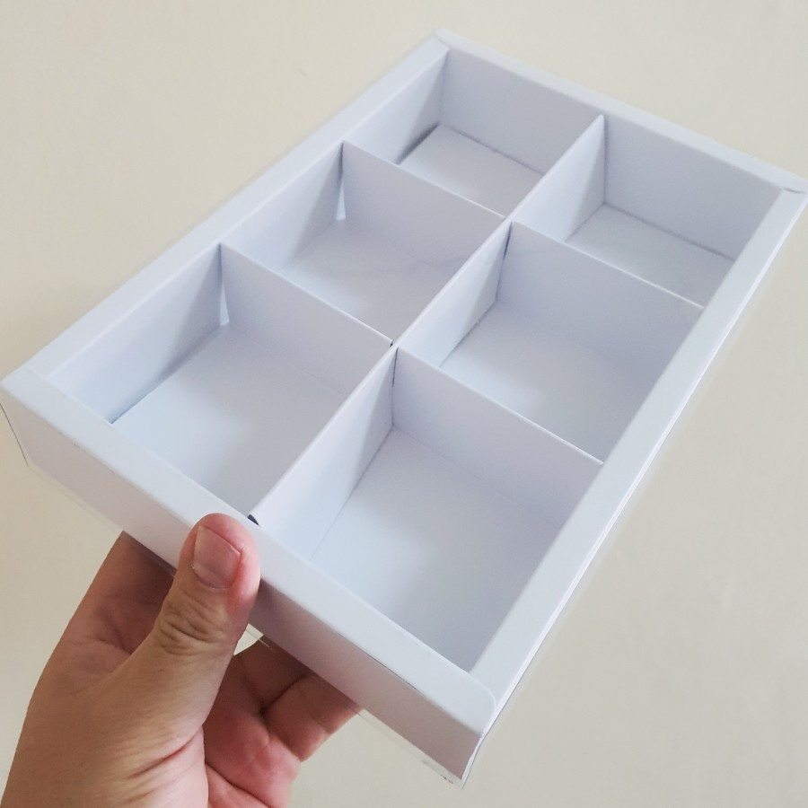 

(5 pcs) kardus mika fruitpied dus mika putih polos hampers box pie sekat 6
