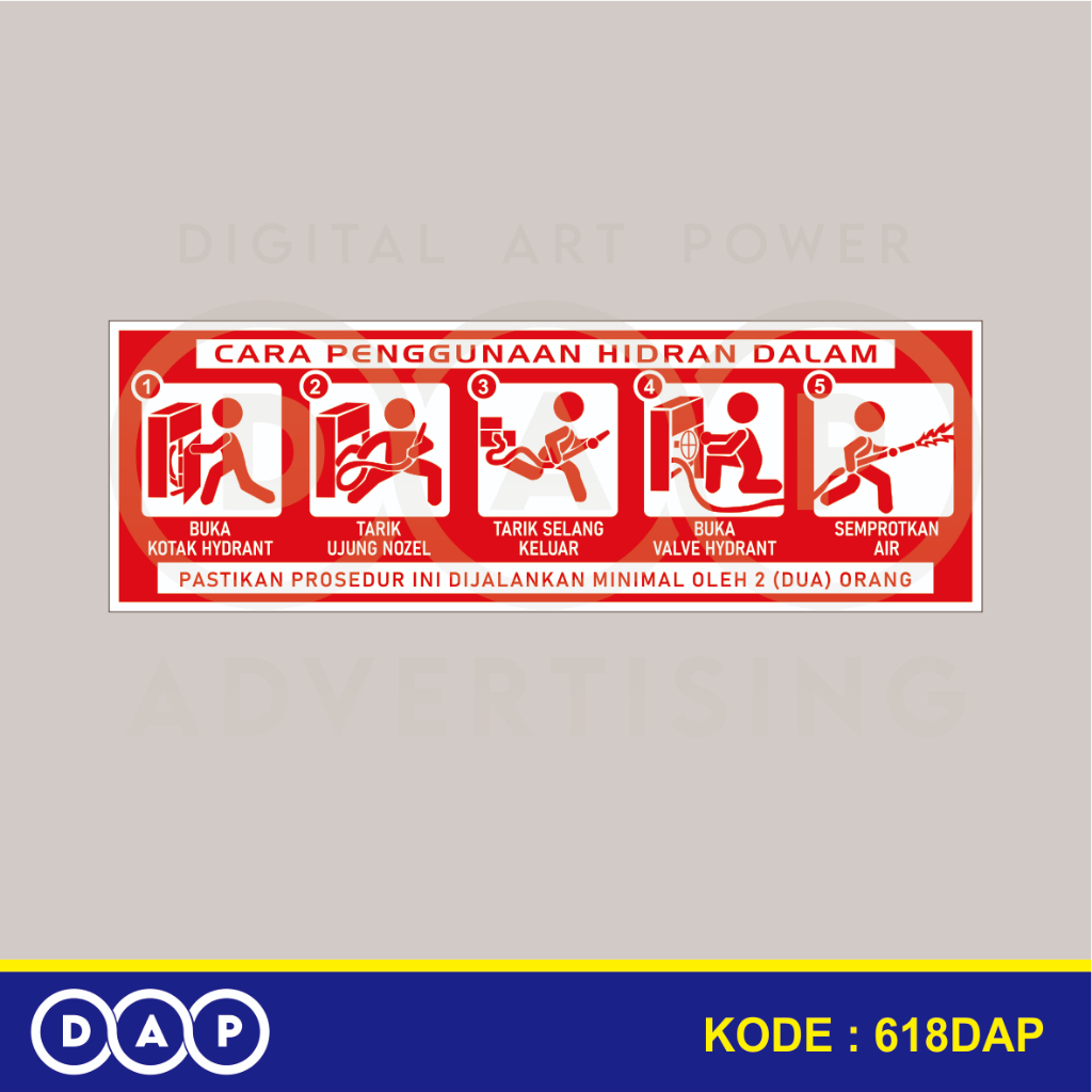 

618 - STIKER RAMBU K3 CARA PENGGUNAAN HIDRAN DALAM - 45 X 15 CM - VYNIL - TERBAIK