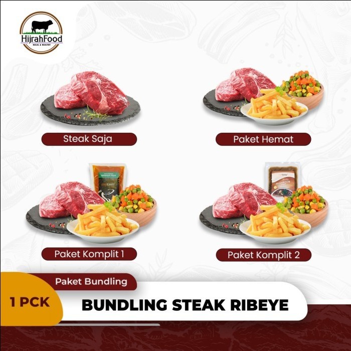 

BUNDLING Daging Steak Ribeye AUS Paket Komplit Hemat Single Pack Rib Eye