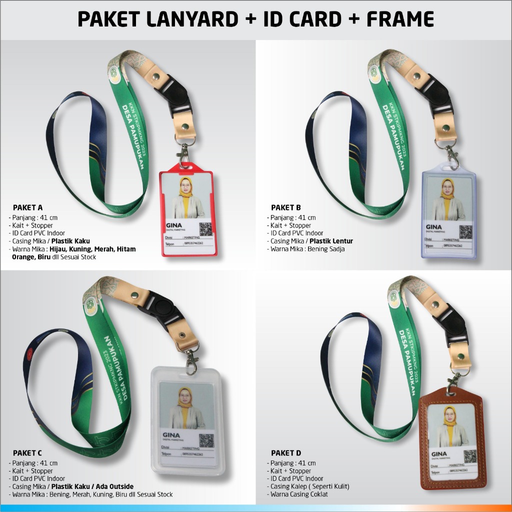 

CETAK 1 SET PAKET LANYARD CUSTOM / TALI LANYARD + ID CARD + CASE CUSTOM / SEPAKET LANYARD